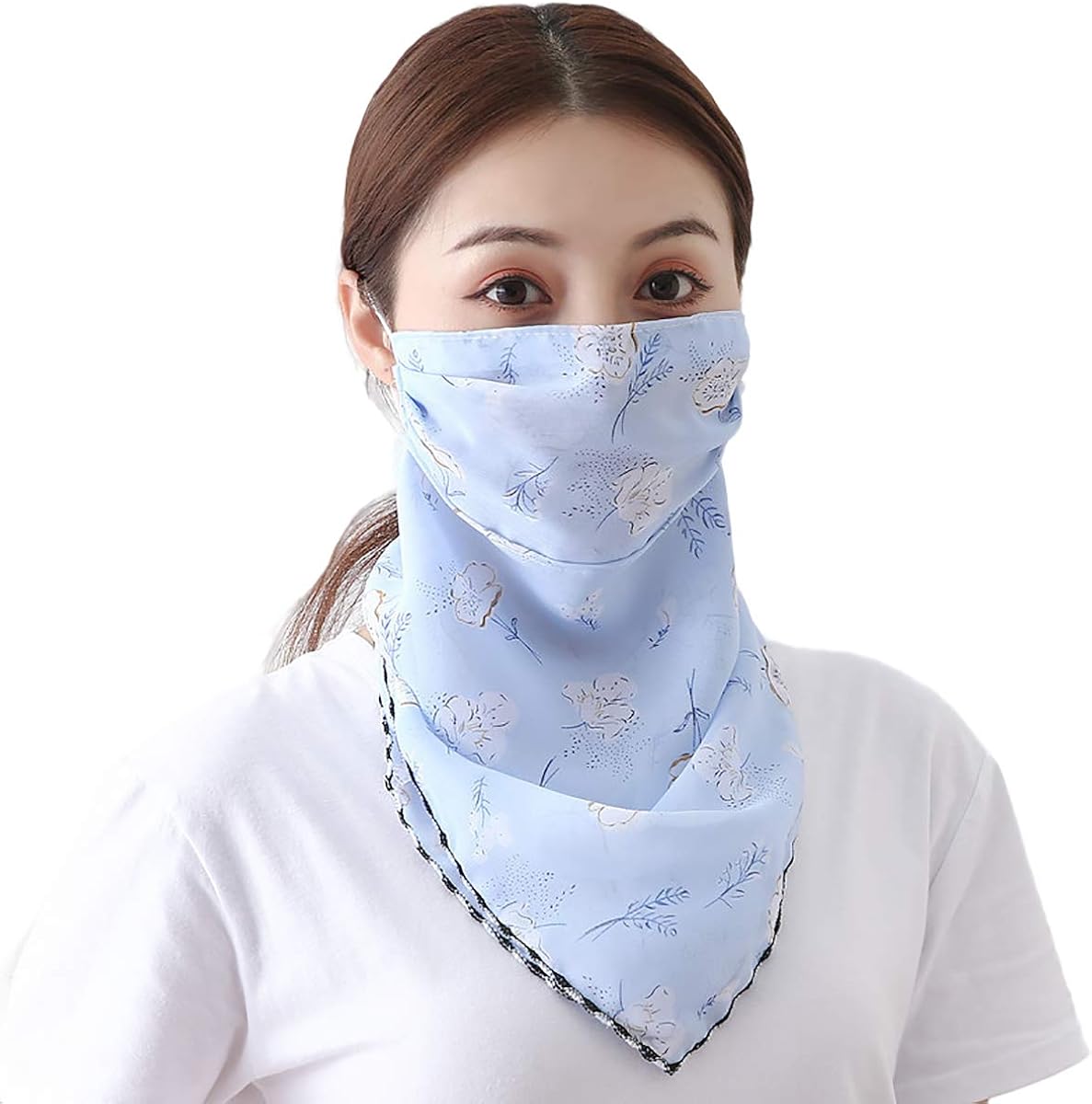 Face Scarf Mask-Dust UV Protection Lightweight Summer Bandanas Adjustable Comfortable Breathable Face Covering For Outdoor