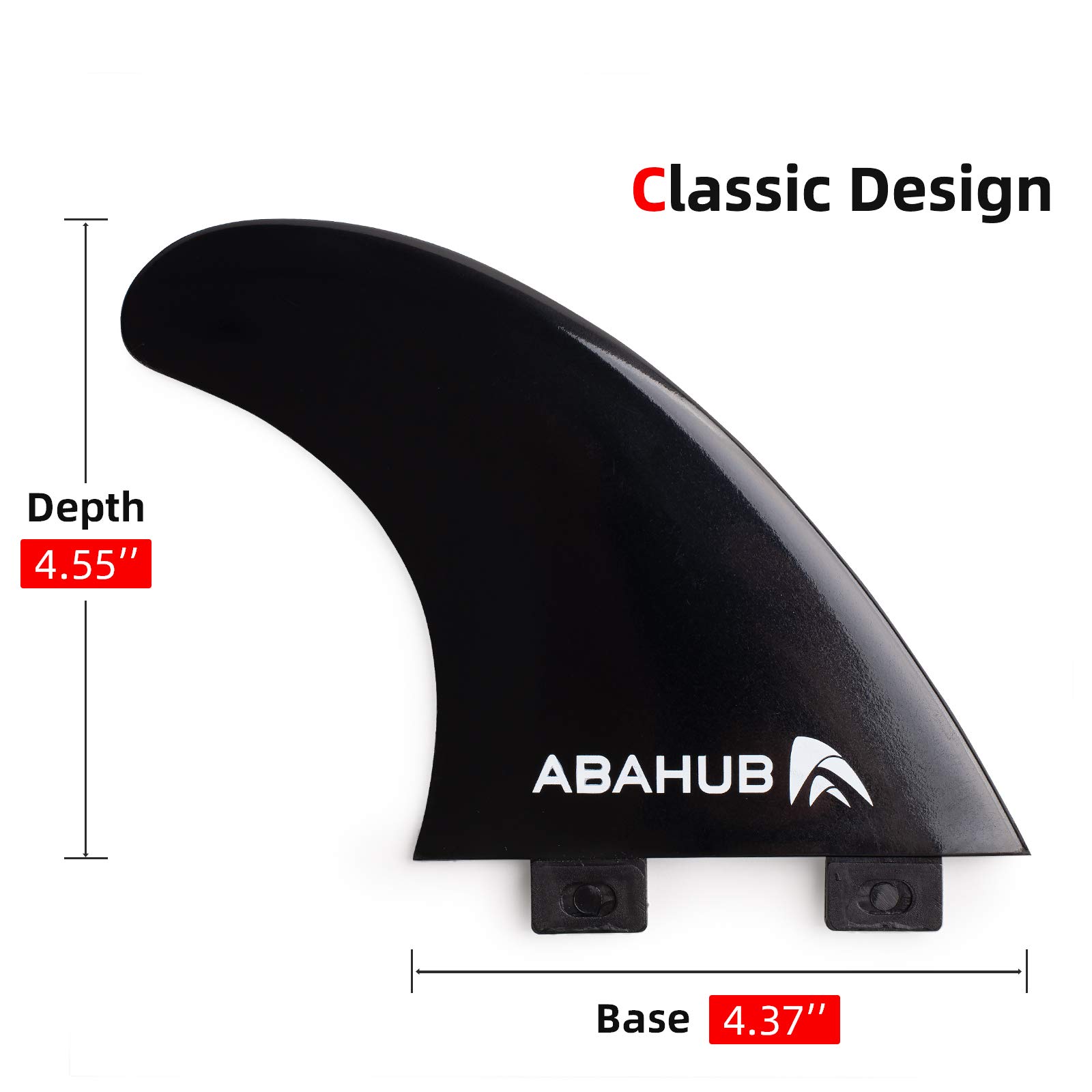 Abahub Surfboard Thruster Fins Set, Compatible with FCS Style Fin Box, Fiberglass Reinforced G5 Surf Fin, 3 Fins for Surf Boards, Surfing Longboard, Shortboard, with Screws and Key, Black/Blue/White