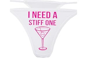 Knaughty Knickers - I Need A Stiff One White Thong - Fun Flirty Underwear - Panty Game Bachelorette Bridal Lingerie Shower