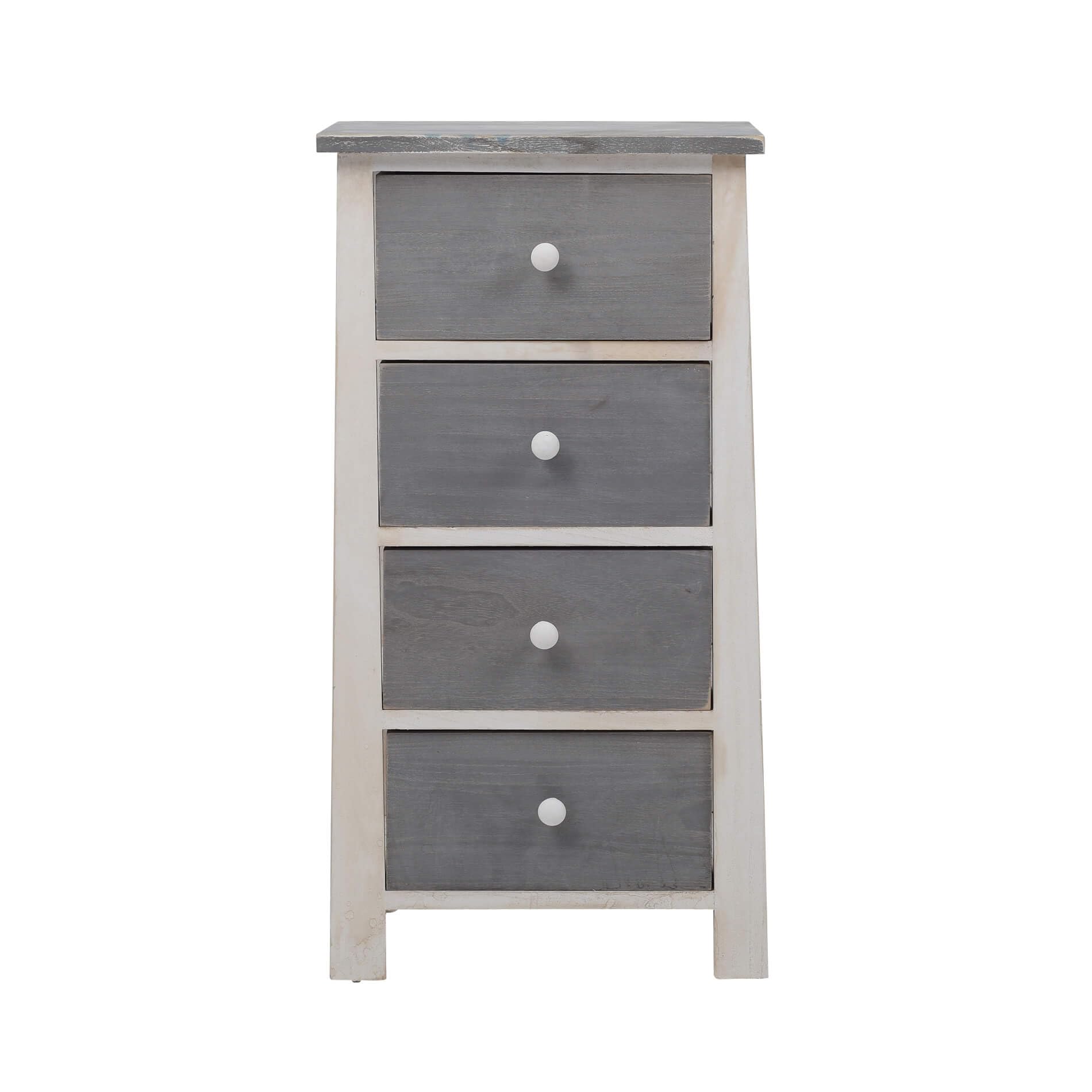 Rebecca Mobili Chest of Drawers Cupboard 4 Drawers Wood Grey Country Bedroom Bathroom - 73 x 37 x 27 cm (H x W x D) - Art. RE4328