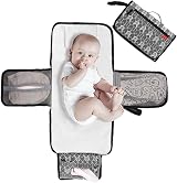 Lekebaby Portable Nappy Changing Mat Grey with Wipe-Pocket & Head Cushion