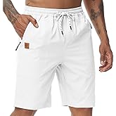 Men's Stretch Shorts Casual Classic Fit Drawstring Summer Beach Shorts with Zipper Pockets