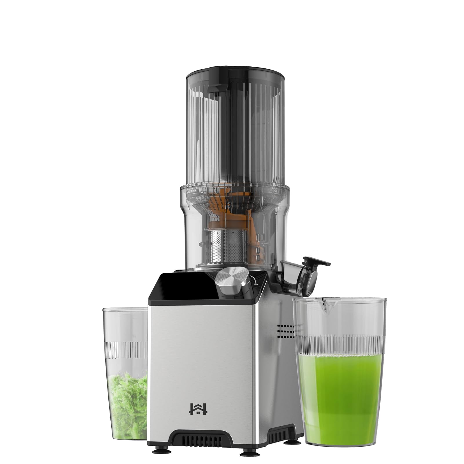 Photo 1 of WHUTO Cold Press Juicer, Juicer Machines with 4.35'' Wide Feed Chute, Stainless Steel Masticating Juicers Easy to Clean, Ergonomic Operational Panel Design, High Juice Yield, Platinum Color Knob