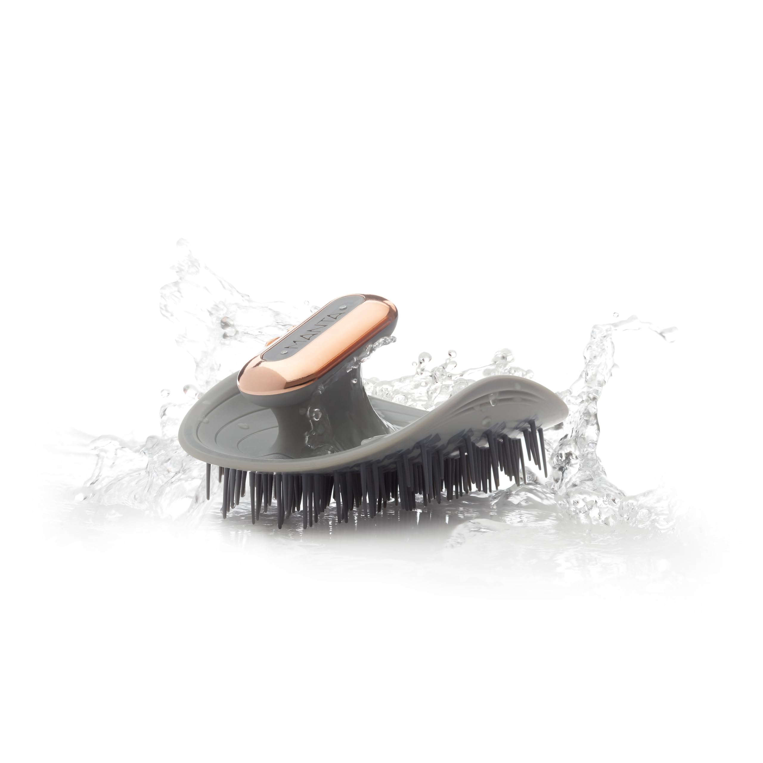 Manta Pulse Electric Scalp Massager Brush – Exfoliating Shower Brush for Hair Growth, Shampoo Scalp Massager with Shower Holder, Grey