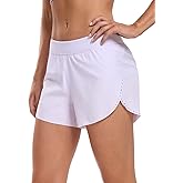 HeyNuts My Pace Running Shorts for Women, Mid Waisted Reflective Athletic Shorts Lined Workout Shorts 3"