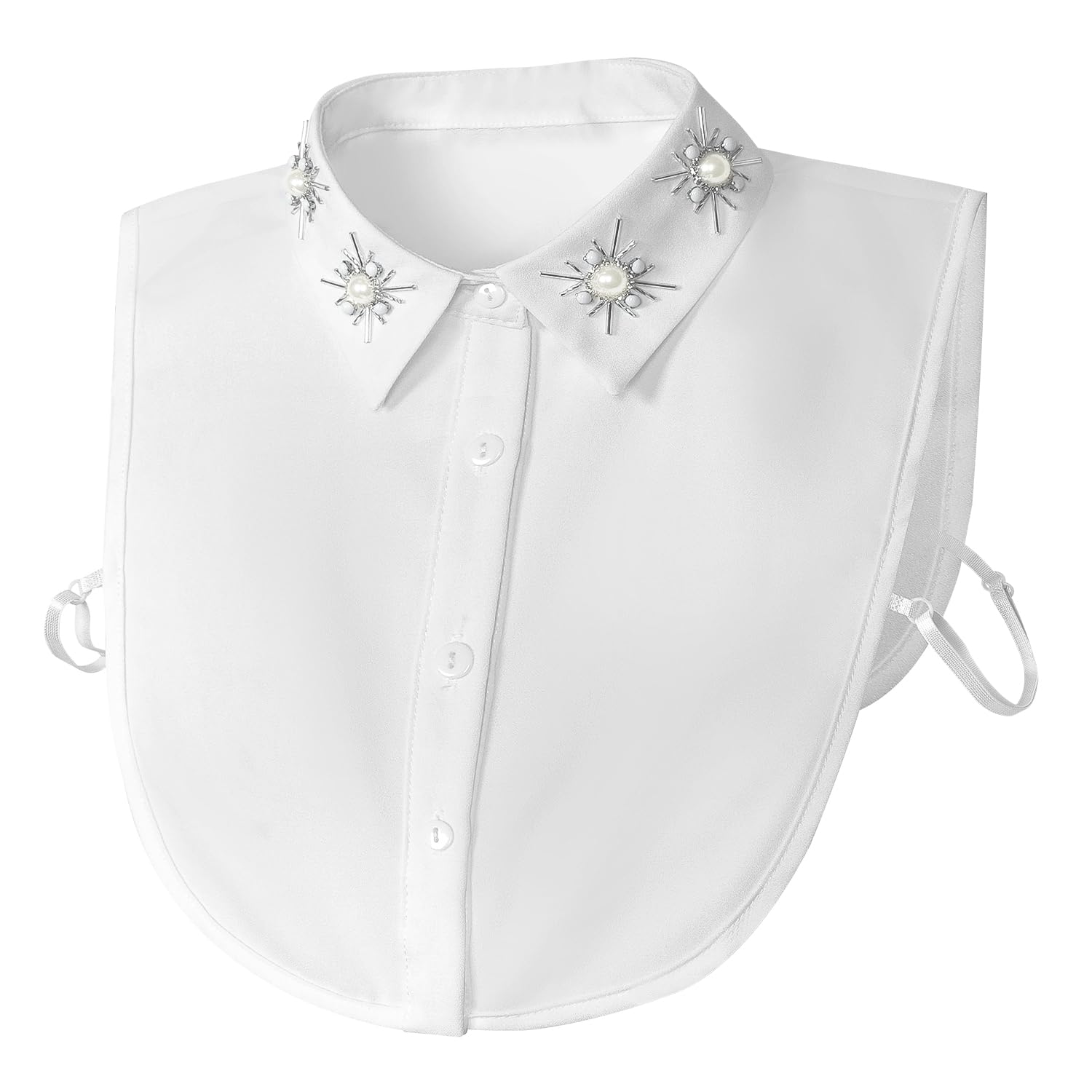 Joyci Stylish Pearl Peter Pan Fake Collar Detachable Shirt Dickey False Collar