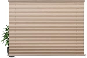 LUCKUP RV Blinds for Camper Window Blackout RV Shades Curtains 32" W x 24" L w/Aluminum Foil, RV Pleated Shades for Travel Trailer Window, Cappuccino