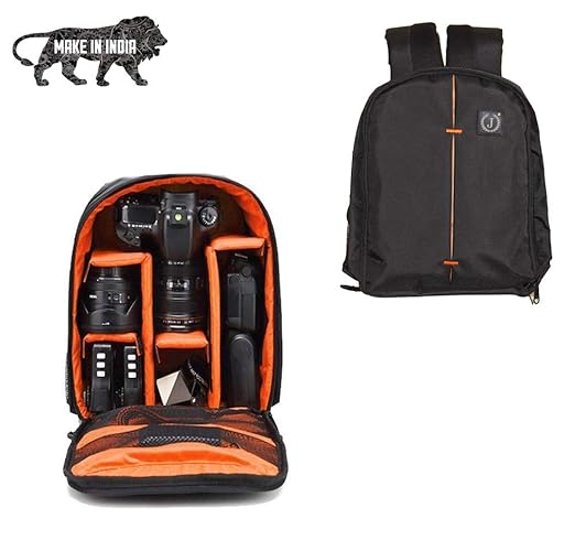 Brain Freezer J Lightweight Camera Backpack Bag for DSLR/SLR Camera Lens (Black Orange)