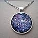 Summerfield Collection Silver-tone Hand-painted Glitter Glass Galaxy Pendant Necklace 20