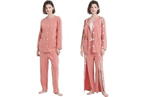 HANAIETTE YOSINISO Bedridden Patient Clothing, Hook and Loop Tearaway Cotton Disability Clothing for Post Surgery Dialysis Rehab Paralysis Elderly Wheelchair Fracture Hospital Gowns for Women (XXL)