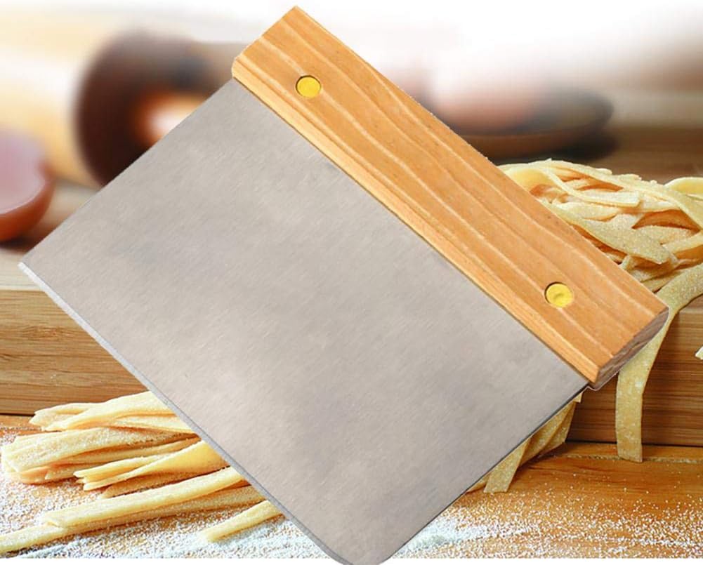 4.92 X 4.33" Stainless Steel Bench Scraper With Wooden Handle By, Bread