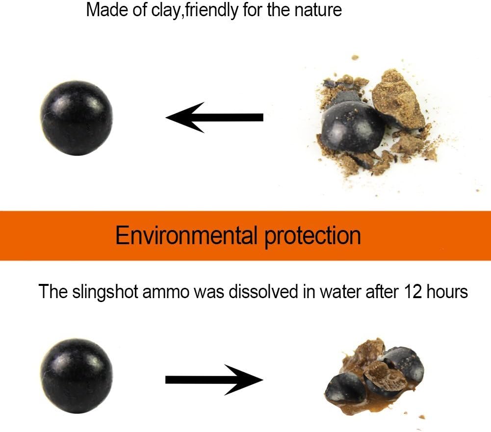 Slingshot Ammo Professional About 1200 PCS, 7/20"(9mm) Hard Clay Ball, Environmentally Friendly(Random Colors). : Sports & Outdoors