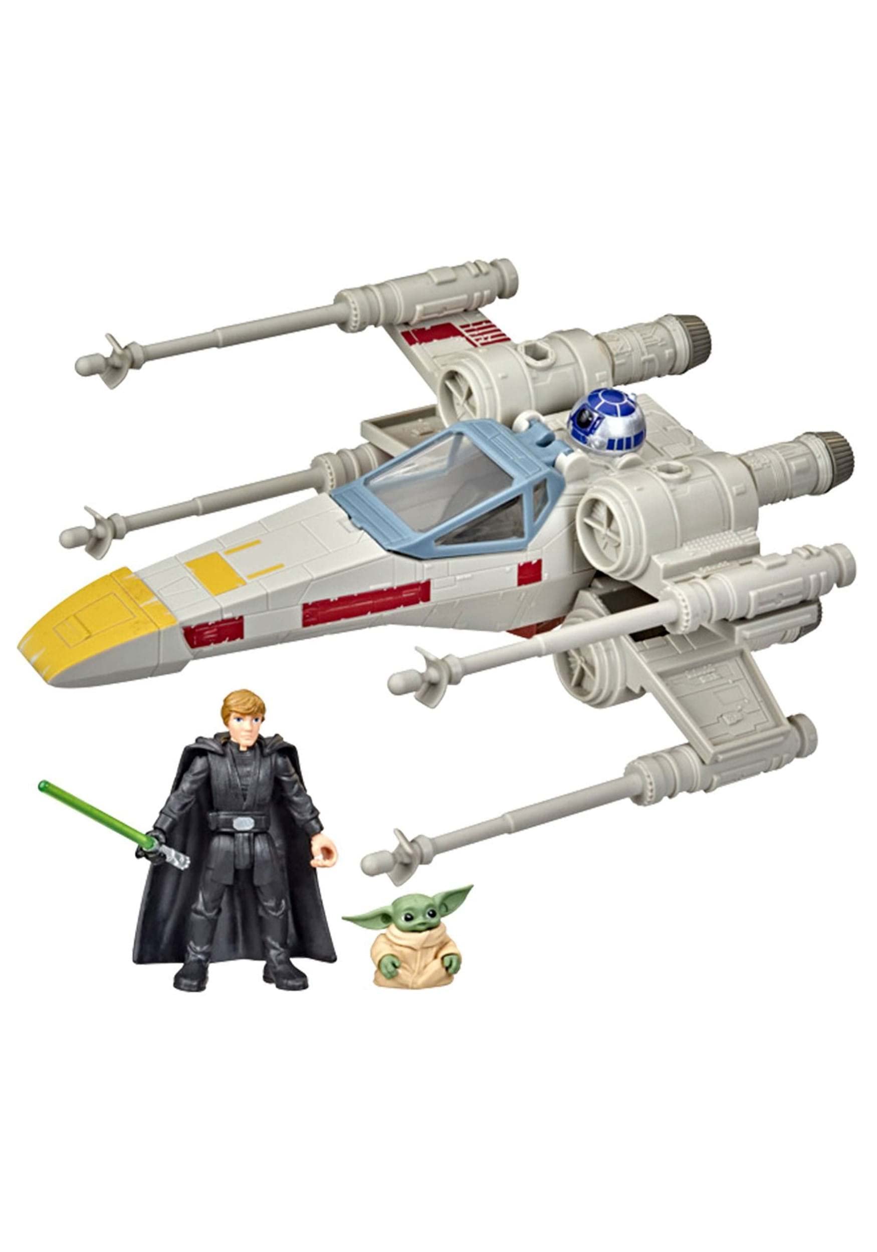Star Wars Mission Fleet Stellar Class Luke Skywalker & Grogu X-Wing Jedi Search & Rescue 2.5-Inch-Scale Figure and Vehicle, Ages 4 and Up, Boys
