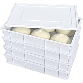 Dehouse Pizza Dough Proofing Box Set with Lids, 4-Pack | Commercial-Grade Dough Proofing Containers, Stackable, Food-Safe Plastic for Pizza, Bread and Baking Prep