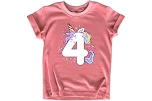 UNORDINARY TODDLER Unicorn 4th Birthday Shirts for Toddler Girls Outfit 4 Year Old Fourth Four Shirt