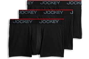 Jockey Men's Underwear Chafe Proof Pouch Microfiber 3" Trunk - 3 Pack