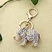 Whitelotous Popular Inlaid Color Cast Elephant Key Ring - Rhinestone Purse Bag Buckle - Crystal Key Chain - Ladies Bag Pendant