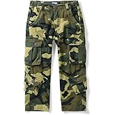 BUFOSA Boys' Camo Military Cargo Pants, 8 Pockets Casual Outdoor Scout Hiking Trousers