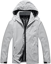 OTU Men's Lightweight Waterproof Hooded Rain Jacket