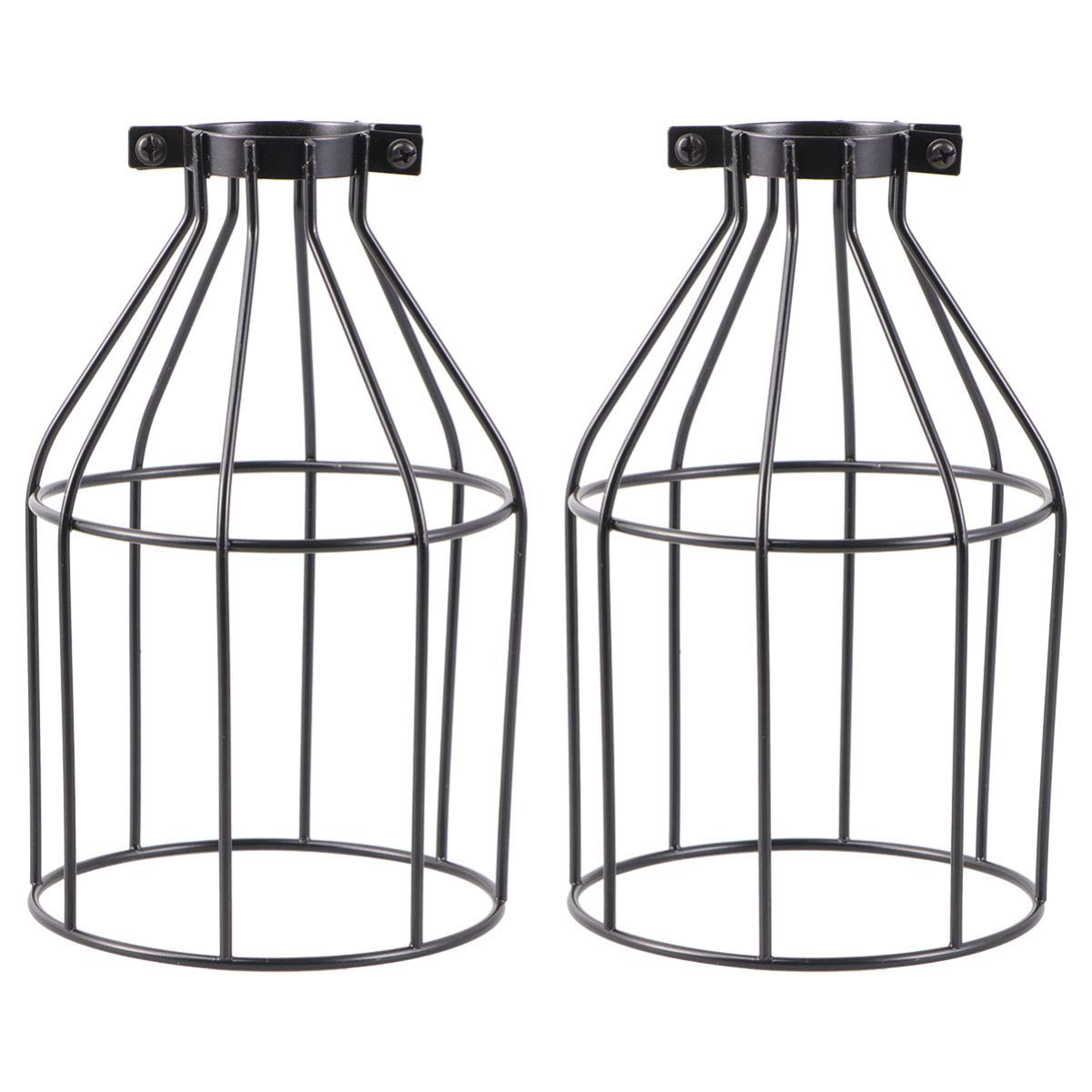 Lurrose 2PCS Bulb Guard Lamp Cage Adjustable Industrial Clamp on Metal Bulb Cage Lamp Shade Vintage Classic Pendant Light Fixture Guard for Home Office Bar