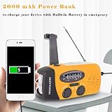 NNOOAADIO Wind Up Solar Radio Emergency Hand Crank AM FM SOS Light view 4