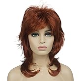 Lydell Long Soft Shaggy Layered Wigs Classic Cap Full Synthetic Wigs (130 Copper Red)