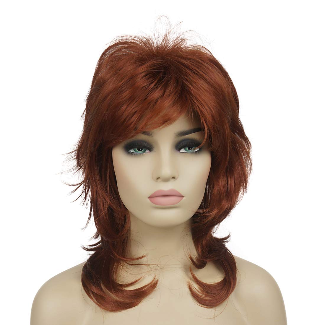 Lydell Long Soft Shaggy Layered Copper Red Wig Classic Cap Full Synthetic Wigs