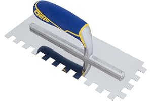 QEP Comfort Grip Stainless Steel Trowel Square-Notch 1/2" x 1/2"