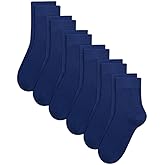 SIPCOLOR Combed Cotton Kids Crew Socks School Dress Quarter Uniform Stretchy Socks for Boys Girls