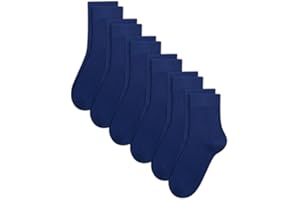 SIPCOLOR Combed Cotton Kids Crew Socks School Dress Quarter Uniform Stretchy Socks for Boys Girls