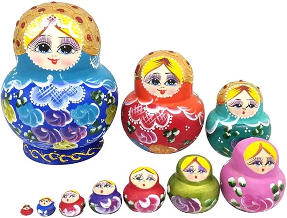 Sh Flying Bambole Russe Matrioska 10 Strati Di Colore Grande Bambola Russa Matriosca Matriosche Bambole Dipinte Bambola Giocattolo Set Di Nidificazione Bambole Russe Per I Bambini Amazon It Casa E Cucina