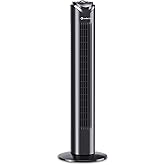 Comfort Zone 32-Inch Oscillating Tower Fan – Ultra-Slim Bladeless Design with 3 Speeds, 90° Wide Oscillation & Built-in Carry Handle – Quiet Portable Standing Fan for Bedroom, Home, or Office, Black