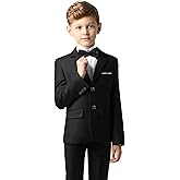 GROZLE Boys Slim Fit Suit, Formal Tuxedo Dress Suit Set for Teenage Boy 5Pcs Toddler Suits Wedding Outfit Homecoming