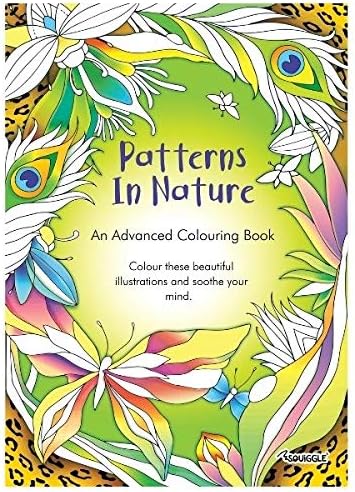 Squiggle Patterns in Nature & Inspirational Quotes Colouring Books + 20 Colour Therapy Pencils, White - Image 5