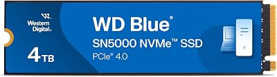 Western Digital WD Blue SN5000 4TB NVMe M.2 2280 PCIe Gen4 Read 5500MB/s