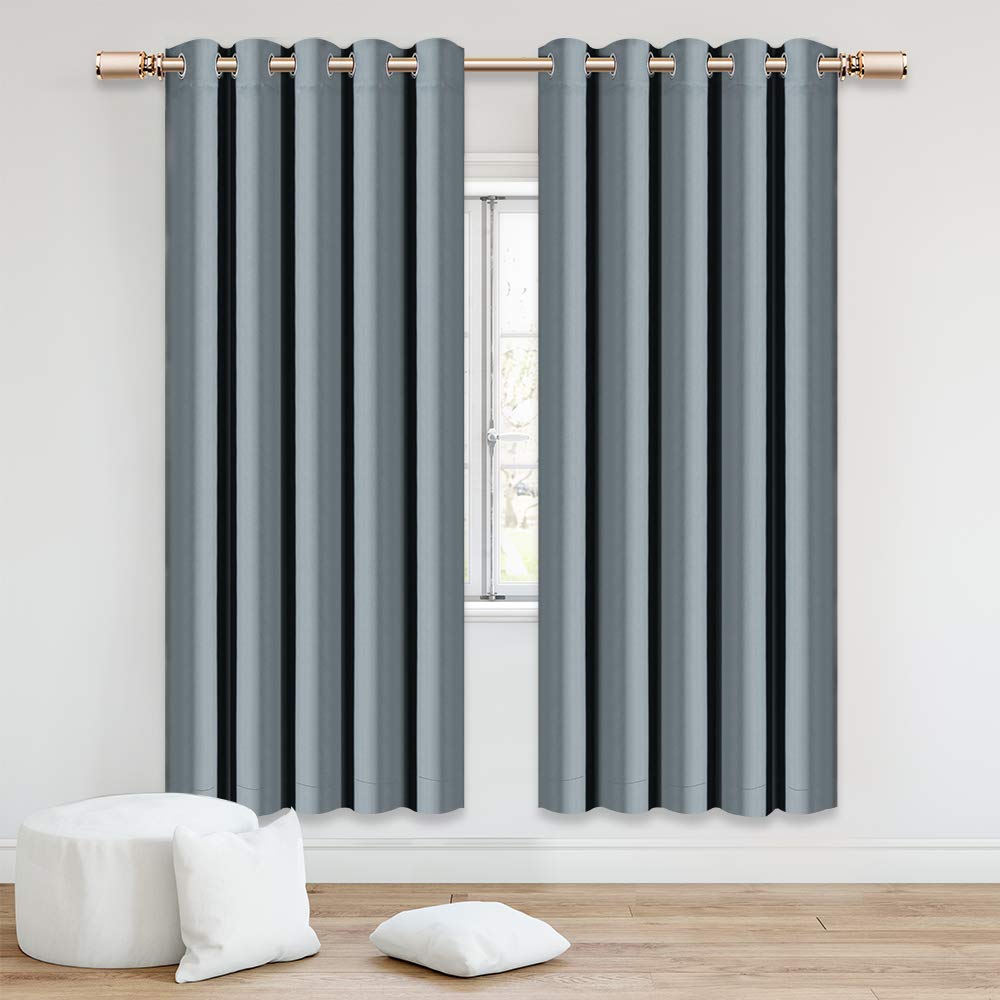 Aonbat 2 Panels Blackout Eyelet Curtains Super Soft Thermal