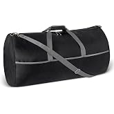 Amazon Essentials Extra Large Foldable Nylon Duffel Bag for Travel/Storage with Zippered Pockets, 32.4", 150L, 50-LBS Capacity, Black (Previously Amazon Basics)