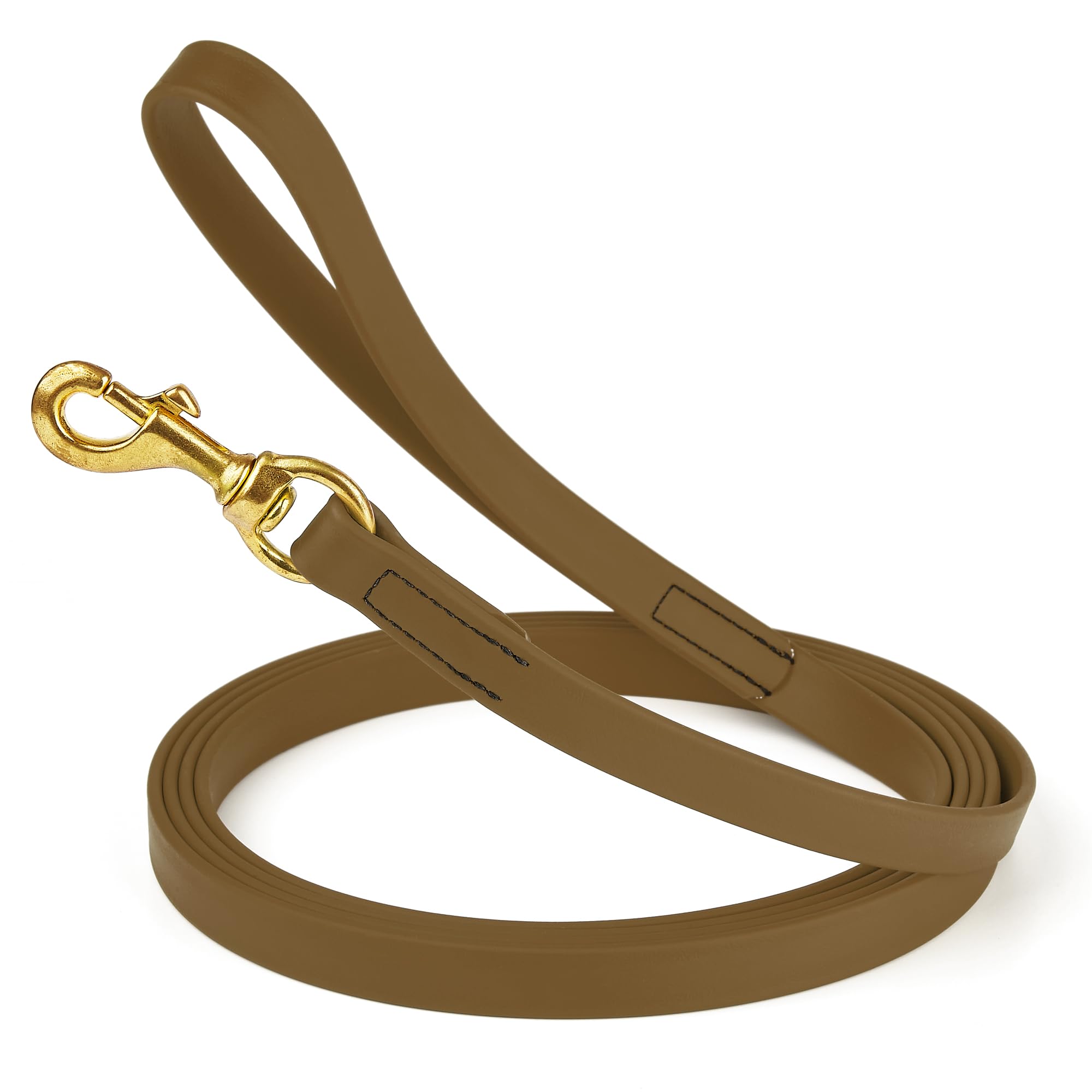 Viper Biothane K9 Working Dog Leash Waterproof Lead for Tracking Training Schutzhund Odor-Proof Long Line with Solid Brass Snap for Puppy Medium and Large Dogs, 10ft Coyote Brown Image