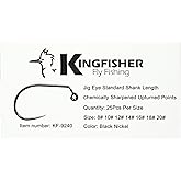 Kingfisher Fly Tying Wide Gap Barbless Jig Euro Nymph Fly Tying Hook &ndash; High Carbon Steel Barbless Hooks for Standard Euro Nymph Patterns