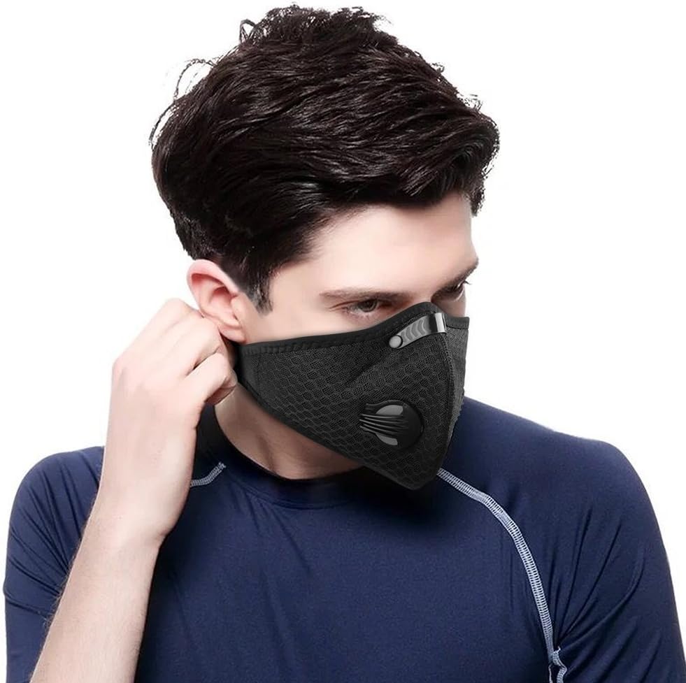 YOSHIKO 2pcs Dust mask Air Filter Mask Activated Carbon Dustproof Mask PM2.5 Dust Mask for Drywall, Construction, Sanding, Renovation, Running, Cycling and Other Outdoor Activities