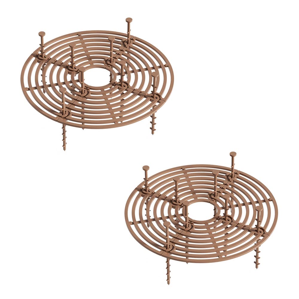 Modixun 2Pack Plant Pot Grid, Cuttable Flower Pot Soil Cover Protectors with Deep Stakes, Dogs, Cats Digging Stopper, Plant Grid Pot Cover, 19cm Diameter
