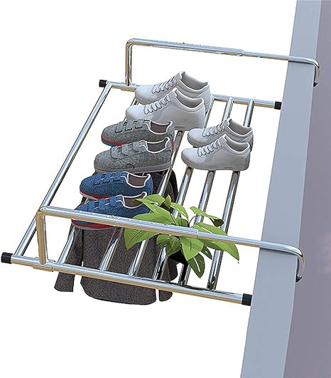 Amazon Co Jp Akozlin ベランダ用物干し バスタオルハンガー 幅 78 140 伸縮可能 洗濯物干し タオルハンガー 引っ掛けタイプ タオル掛け 置き棚 窓枠物干し 靴干しハンガー 物干し 折りたたみ可能 組み立て不要 ステンレス製 ラクラク干せる 梅雨対策 下着 靴下