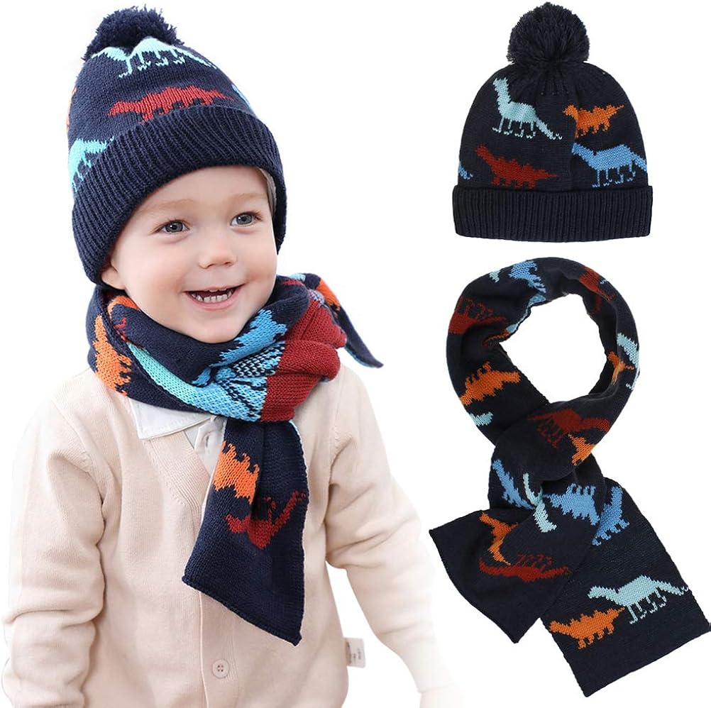 Produktbild von May Huang Kinder Wintermütze, Beanie Mütze Und Schlauchschal, Mit Fleecefutter Mütze Schal Sets, Winter Verdicken Fleece Thermisch Für Jungen Mädchen Passgenau Für 5-14 Jahre (grau