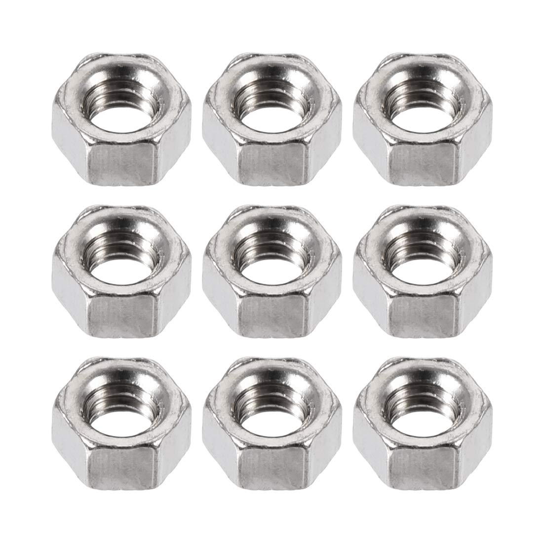 Sourcingmap M1.6 x 1.5mm Nickel Plated Internal Threaded Hexagon Hex Nuts DIN 934 1000PCS