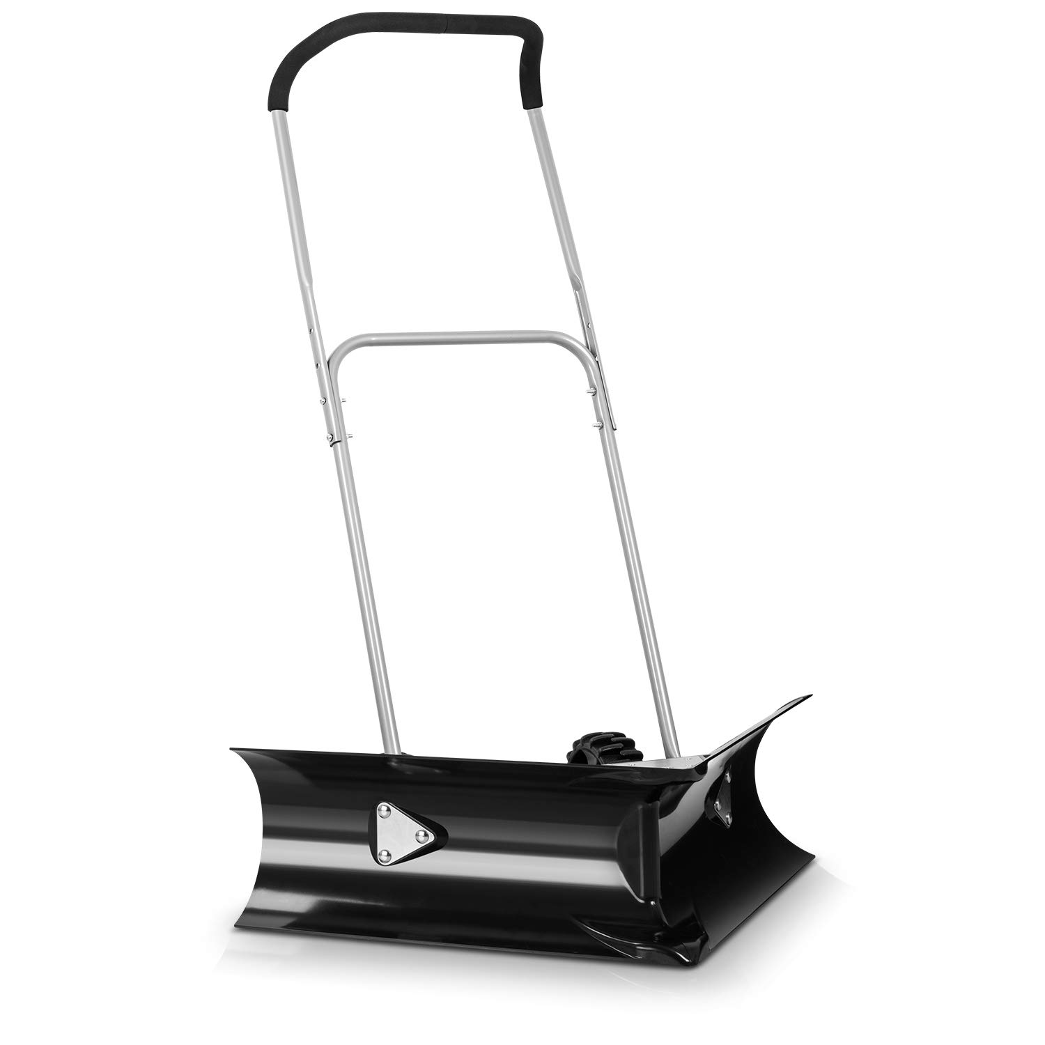 ORIENTOOLS Heavy Duty Dual Angle Snow Pusher Manual Push Plow for Clear