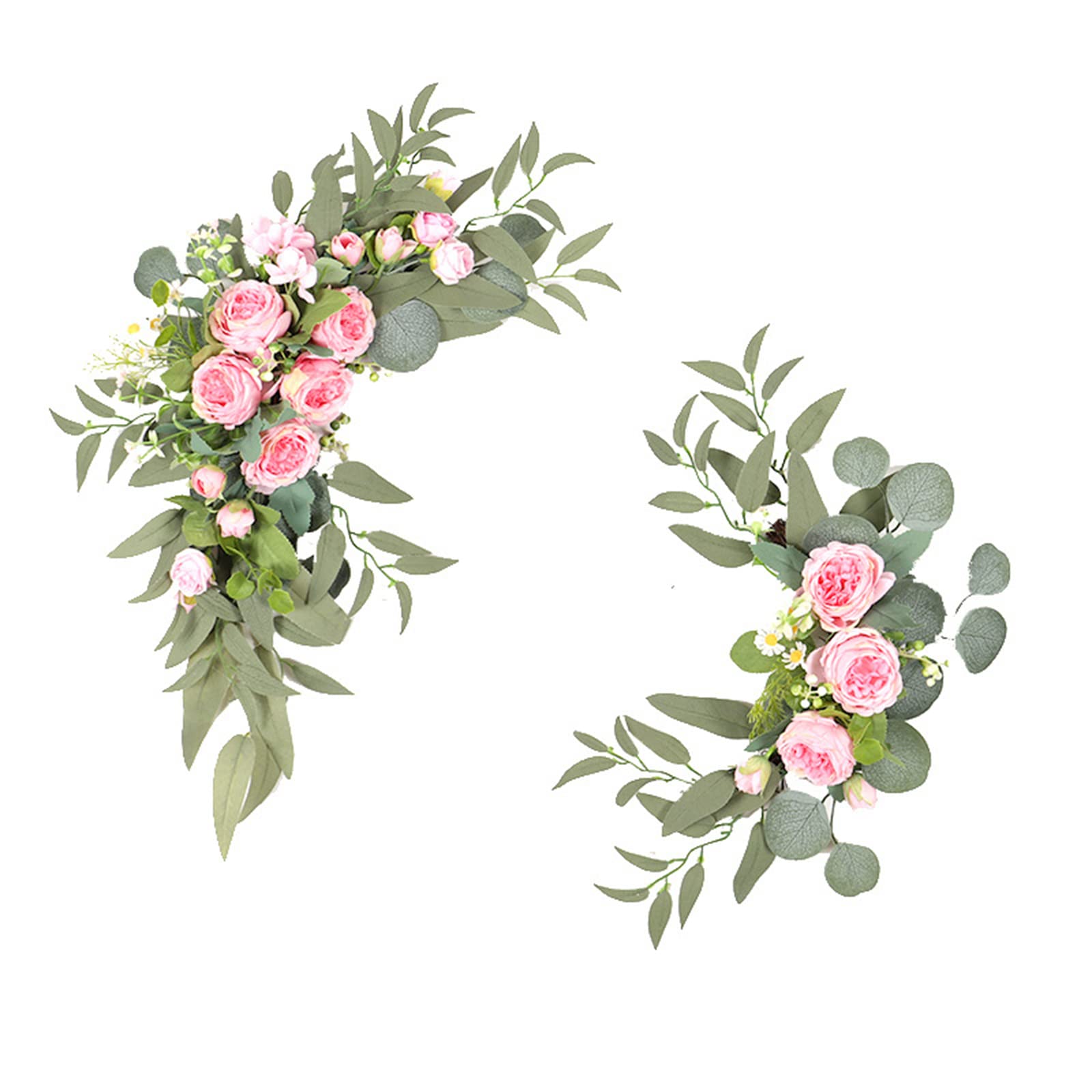 Blanketswarm Wedding Arch Flowers Swag(Pack of 2),Artificial Rose Swag Flowers Floral Arrangement Swag for Wedding Ceremony Chair Home Decor