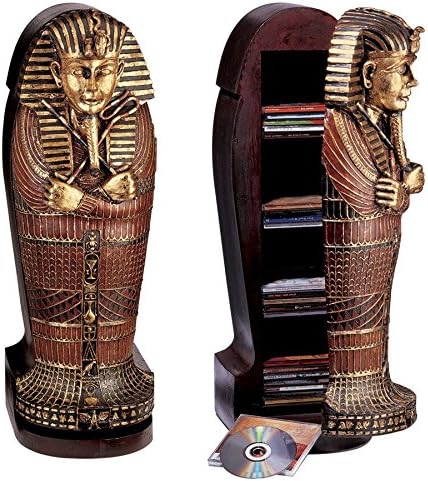 By DesignToscano Park Avenue Collection King Tut Sarcophagus Cd Cabinet