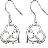 DAOSHANG 925 Sterling Silver Dangle Drop Earrings for Women Animal Earrings Bat Pumpkin/Dinosaurs/Goat Decoration Hypoallergenic Jewelry Birthday Valentine's Day Christmas