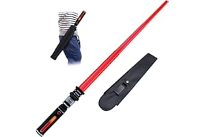 ANNDOFY Light Up Saber for Kids, Red Light Swords with FX Sound, Expandable Light Swords Set for Galaxy War Fighter Warriors Halloween Dress Up Parties (with Belt Clip)