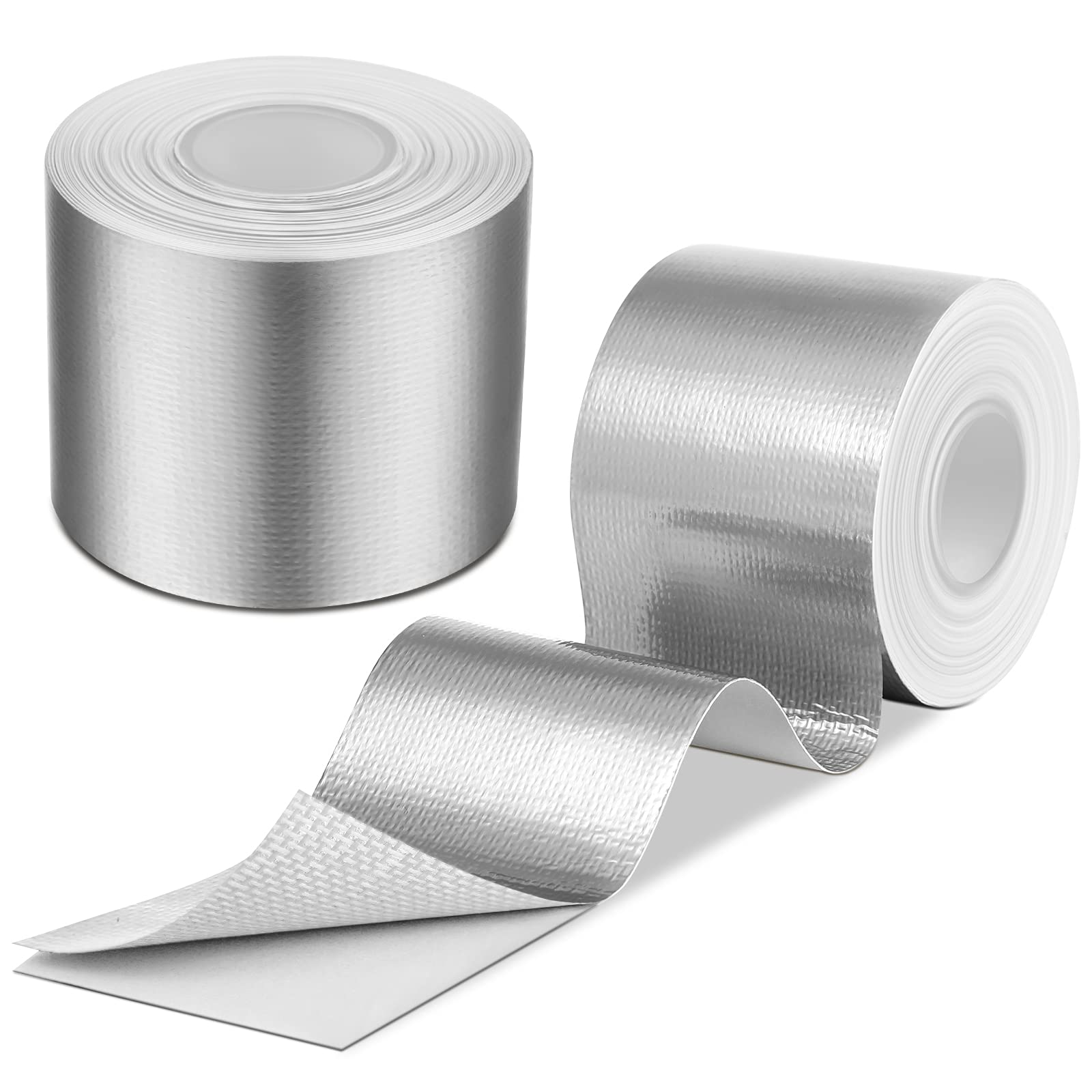 Photo 1 of Zonon 2 Rolls Aluminum Foil Tape Heat Shield Tape Barrier Adhesive Reflective Fiberglass Thermal Insulation Reflective Material High Temp Protection(Silver,2 Inch X 32.8 ft)